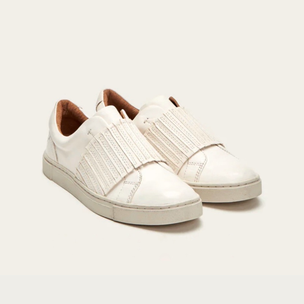 Frye Ivy Gore Slip On White Leather Sneakers in size 7.5